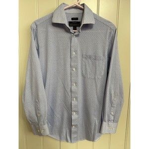 JoS A Bank Reserve Shirt Mens White Blue Button Front Long Sleeve Sz 14 1/2 - 32